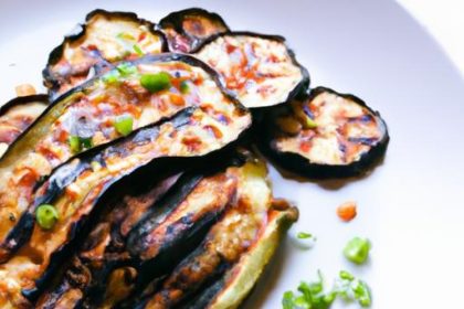 Miso Chipotle Glazed Eggplant with Toasted Sesame Seeds