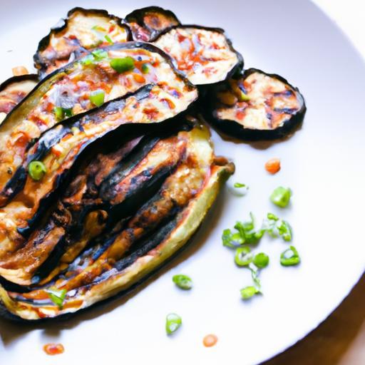 Miso Chipotle Glazed Eggplant with Toasted Sesame Seeds