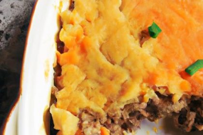 Hearty Vegan Shepherd’s Pie Topped with Creamy Sweet Potatoes