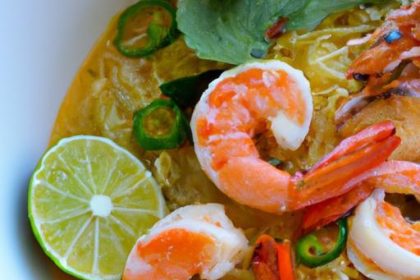 Savor Spicy Shrimp Ramen in Coconut-Cilantro Broth Bliss