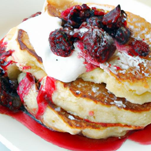 Fluffy Coconut Flour Pancakes Topped with Berry Compote Delight