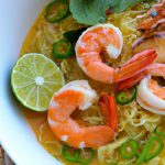 Savor Spicy Shrimp Ramen in Coconut-Cilantro Broth Bliss