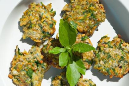 Golden Zucchini Fritters with Feta & Fresh Mint Delight