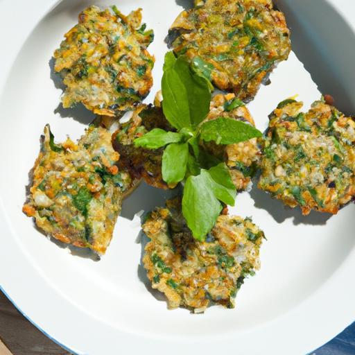 Golden Zucchini Fritters with Feta & Fresh Mint Delight