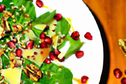 Crunchy Pine Nut Parmesan Crisps Meet Vibrant Pomegranate Salad
