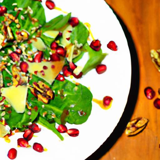 Crunchy Pine Nut Parmesan Crisps Meet Vibrant Pomegranate Salad