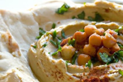 Wholesome Homemade Hummus Paired with Whole Wheat Pita