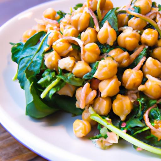 Crunchy Roasted ‍Chickpea & Spinach ‍Salad with Sunflower Seeds