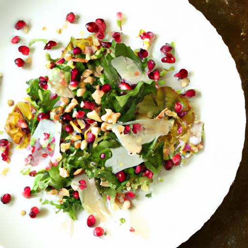 Crunchy Pine Nut ⁢Parmesan Crisps Meet Vibrant Pomegranate Salad