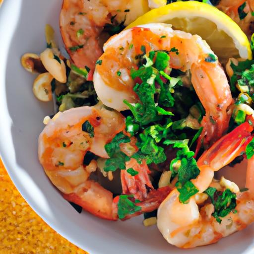 Savor Garlic Butter Shrimp with zesty Lemon & Fresh Parsley