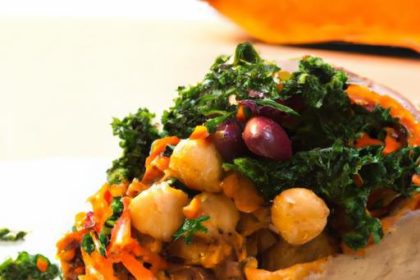 Hearty Stuffed Sweet Potatoes with Kale and Chickpeas Delight